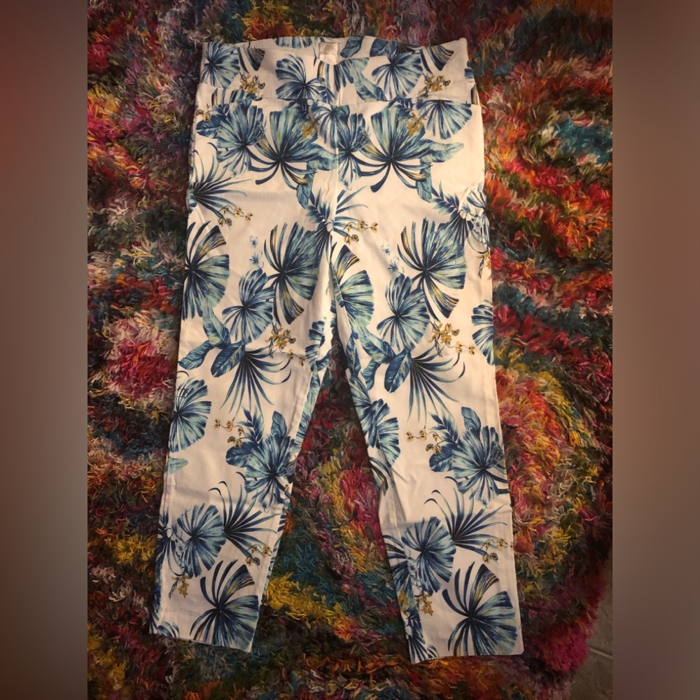 Women’s White Floral Tropical Print Leggings/Pants
Mr. Max
Size 16